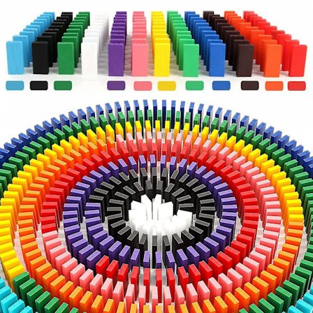 600 kpl Dominopalikoita Värikkäät Rakennuspalikat Puiset Palikat Lasten Dominot