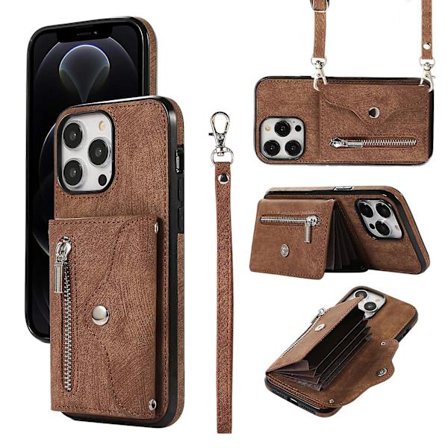 Iphone 12 / 12 Pro 6.1 tuuman PU-nahkainen + tpu-puhelinkotelo jalustakannella, jossa RFID-estokorttitasku