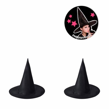 3 kpl Halloween-hattu musta Oxford-kangas velhohattu meikkiasu rekvisiitta noitahattu noitahattu (S+L)