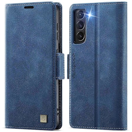 For Samsung Galaxy S21 5G Deksel AUTSPACE A11 RFID-blokkerende Retro Lær Mobiltelefon Lommebokdeksel