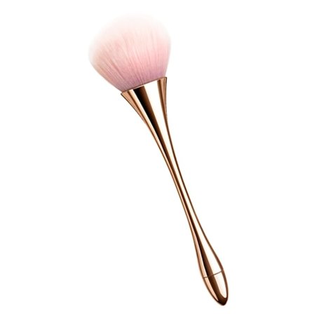 Stor mineralpuderborste, mjuk fluffig foundationborste, professionell puderborste och rougeborste för daglig makeup (roséguld)