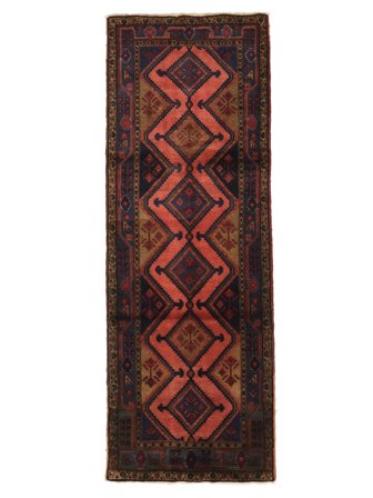 Ruční Vázání Hamedan Koberec 90X223 Perský Vlněný Černá/Tmavě Červená Malý