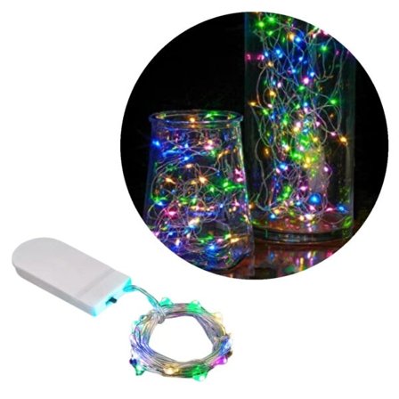 1m Mini LED Ljusslinga Batteridriven Flerfärgad Multicolor