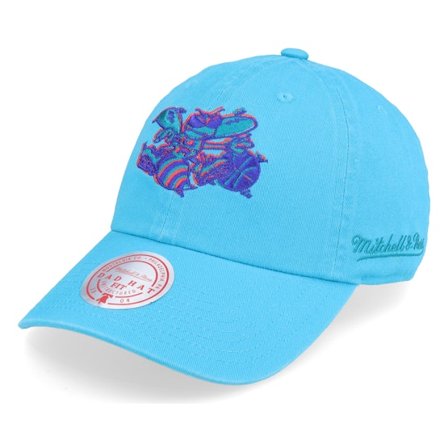 Mitchell & Ness - NBA Azul unconstructed Boné - Charlotte Hornets Golden Hour Glaze Light Blue Dad Cap @ Hatstore
