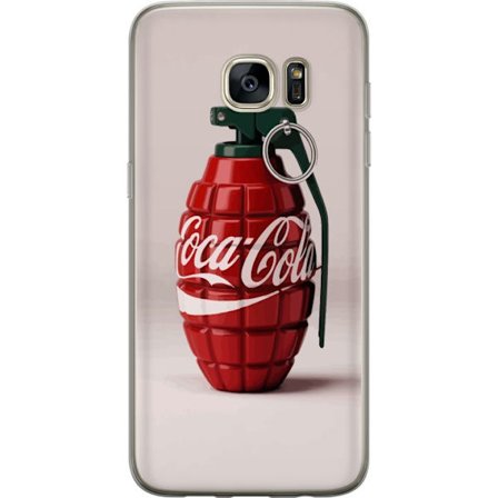 Kompatibelt Mobilskal till Samsung Samsung Galaxy S7 edge Konstnärlig illustration av Coca Cola granat i rött och grönt, pop art inspirerat motiv m