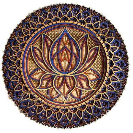 Lotusblomst Mandala-kunst Veggdekor Vintage Hengende Metall St