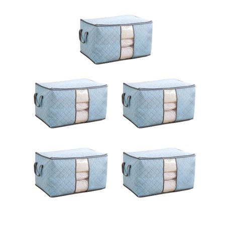 5 stk klesoppbevaringsposer, støvtette oppbevaringsposer for dyner, stor størrelse, blå