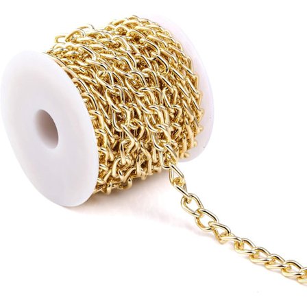 1 stk 5 meter DIY smykke gull lenkekjede med vridd kabel