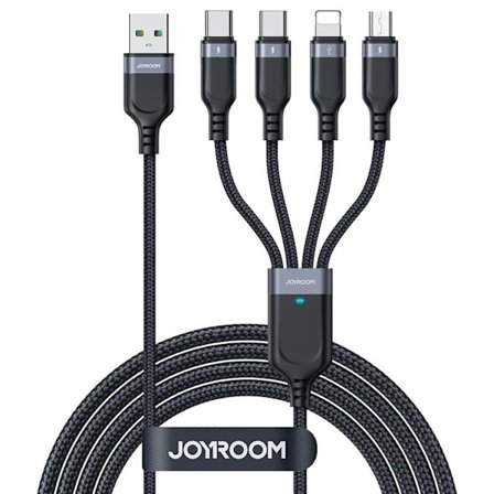 Joyroom 4in1 USB-A till USB-C Lightning microUSB kabel 1.2m