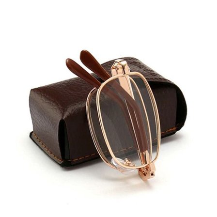 Vikbara läsglasögon med etui Styrka 2.0 Guld guld