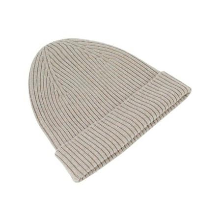 Studio Nicholson, Mikkel beanie in ribbed knit Beige, Heren, Maat:ONE Size