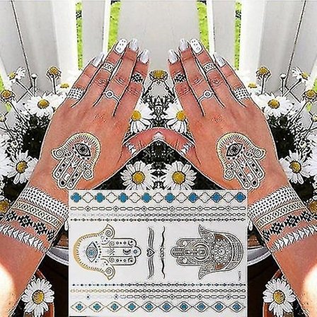 Flash Metallic Waterproof Tattoo Gold ,silver - Women Fashion Design Temporary