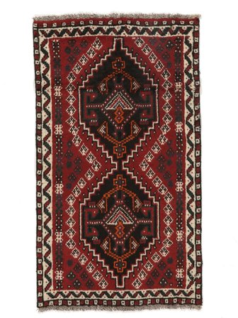 Shiraz Matta Orientalisk Svart/Mörkröd (Ull, Persien)