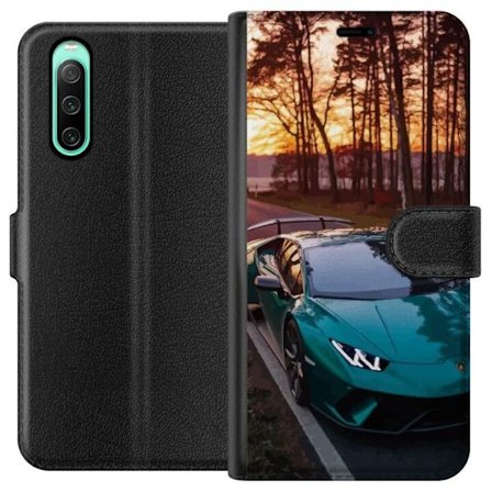 Kompatibelt Plånboksfodral till Sony Xperia 10 IV Sportbil Lamborghini Racing Supercar