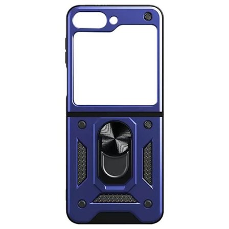 Fodral till Samsung Z Flip 5 - AVIZAR - Skin ArmoRing - Slim Hybrid - Metal Ring Support - Midnight Blue