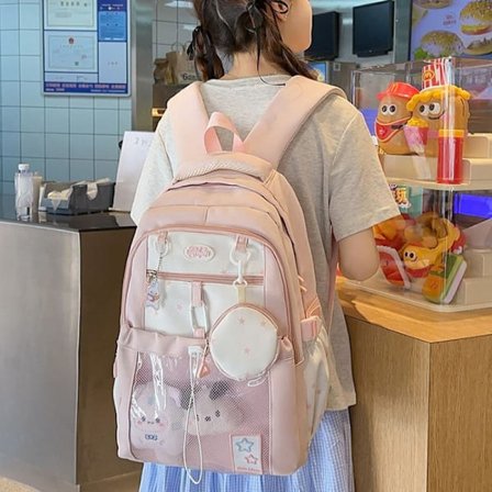 Kawaii Ryggsekk Dame – Laptopryggsekk Dagryggsekk for Studier & Hverdag