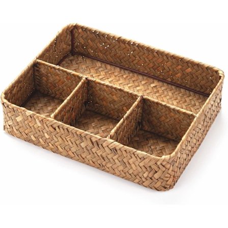 Flettet teposeholder, kaffe/sukkerposearrangør, vevd delt