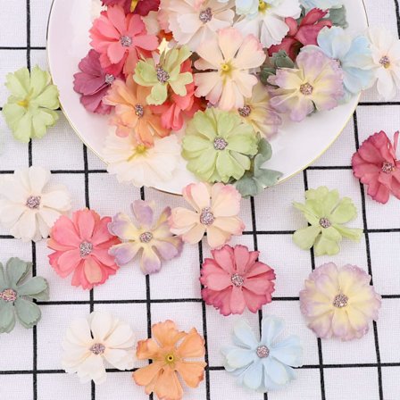 100 stk (4,5 cm) Dekorative Kunstige Blomsterhoveder Kunstige Tusindfryd