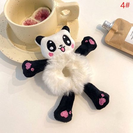 Plys Hårreb Frø Panda Elastisk Hestehaleholder Scrunchies