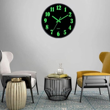IC 12-tommer selvlysende vægur stille ur kreativ kreativ ur i plast