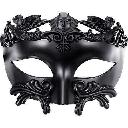 Svart antikk gresk spartansk kriger romersk maskerade maske menn venetiansk maske bryllup ballmaske Mardi Gras maske bryllup ballmaske burlesk 