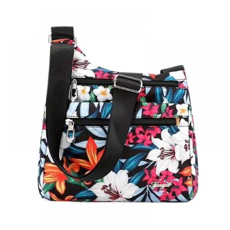 Printed en axel diagonal väska med flera fickor Crossbody väskor för kvinnor Reseaxelväska A916-1213 E