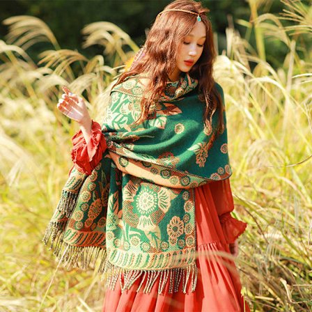 Oversized myke boho-skjerf sjal og halskluter