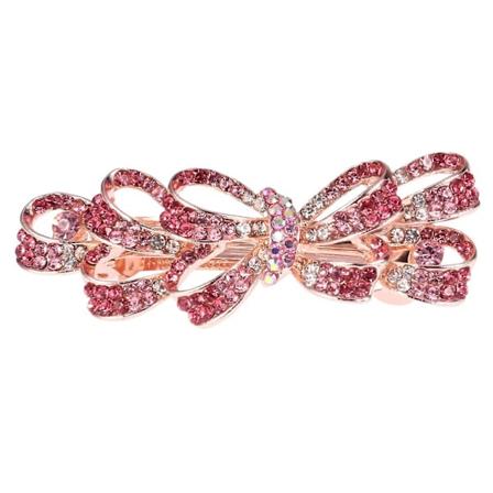 Kristall Rhinestone Hårclips Glittrande Blomma Hårstift Hårclips Huvudbonad För Dam Kvinnor Håraccessoarer Rosa