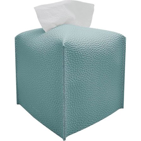 Vävnadslåda Omslag, Modern Kvadratisk Vävnadslåda Organisatör, Dekorativ PU-Läder Pappershållare för Badrumsbänk, Sängbord, B