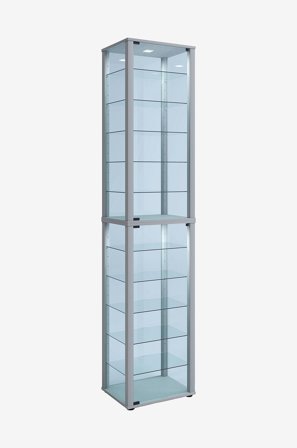 VCM - Vcm Golvstående vitrinskåp Kavisa Xxl - Silver - Skåp - Från Homeroom