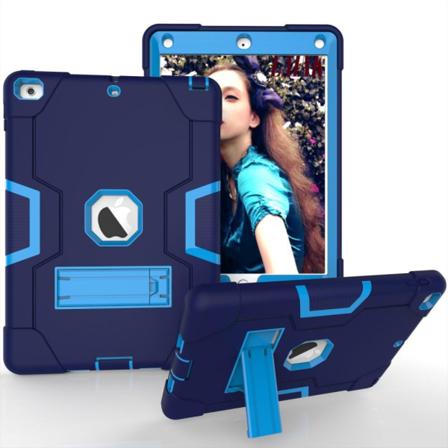 Silikonskal Med Stativ För Ipad 9.7 2017/2018 - Mörkblå Dark Blue