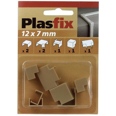 Plasfix 3410-3G Skjøte- og hjørnebiter til Plasfix, 12 x 7 mm Eikefarget, Installasjonsmaterial