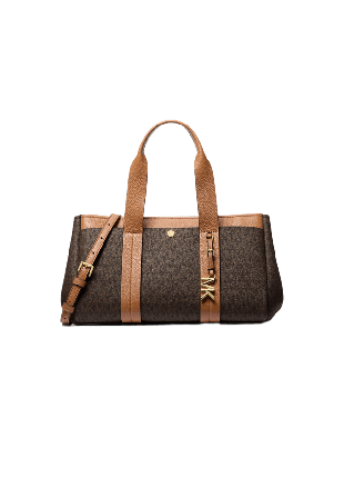 Michael Kors Romee Small Signature Logo Satchel Handväskor Dam Brun ONESIZE