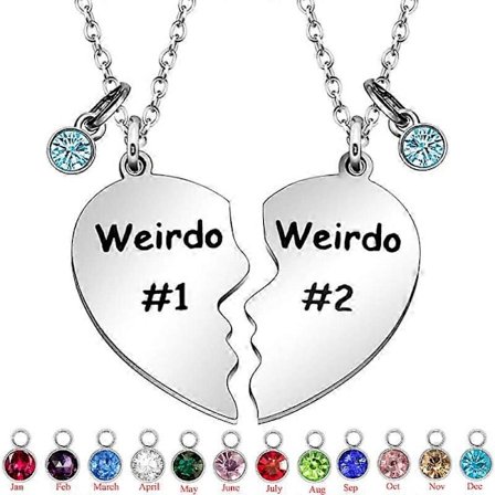 Vennegaver Sprø 1 & Sprø 2 To Delt Med Fødselsstein Anheng Halskjeder BFF Bursdagsgave til Beste Venn