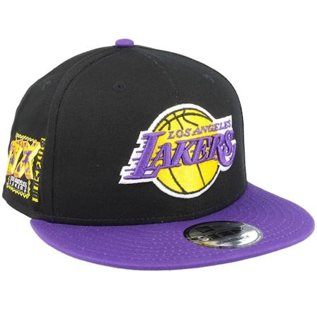 New Era - NBA Zwart snapback Cap - Los Angeles Lakers Team Patch 9FIFTY Black/Purple Snapback @ Hatstore