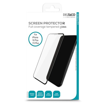 Screen protector, iPhone 15 Plus/16 Plus, full coverage
