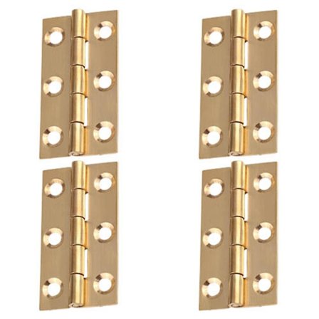 4 stk. Solid Brass Hip Hinge 5,1 cm Egnet for skapdører, koffert Rundt hjørne Tenon Brass