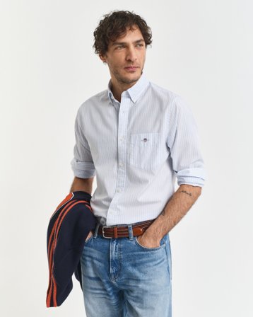GANT Herren Regular Fit Popeline Hemd mit Streifen (XXXL) Blau