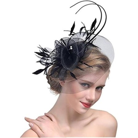 Hårpynt til brud - Bryllupshårbånd Fascinator Bryllupshatt Blomst Brosje Klips Beret med Fjær Dekorert Mini Hårtilbehør til Bryllup