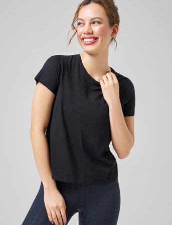 Casall Soft Texture Tee - Black - 34