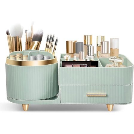 Kosmetisk oppbevaringsboks, 360° roterende multifunksjonell kosmetisk oppbevaringshylle, sminkebord skjønnhetsorganisator.