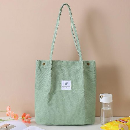 2023 Corduroy Tote Bag For Women Girls Large Reusable Carry Shoulder Bag With Inner Pocket A916-314