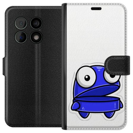 Kompatibel Tegnebogsetui til OnePlus OnePlus 10 Pro Blå tegneseriefigur med åbent udtryk og store øjne i sjov illustration