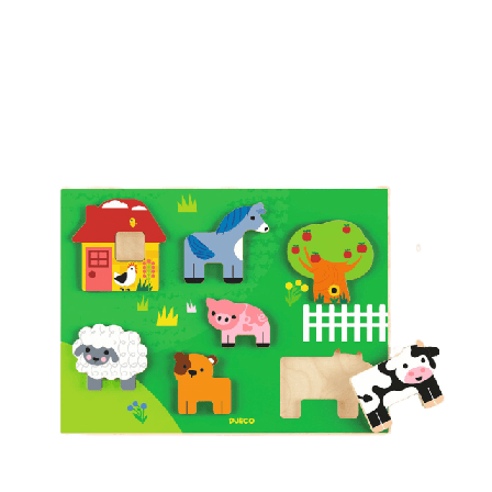 Djeco Relief pussel - Farm Story Spel & Unisex Flerfärgad ONESIZE