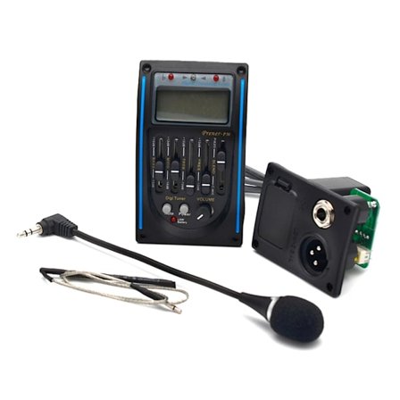 LC-5 5-bands akustisk gitarr Piezo Pickup Kit EQ Preamp LCD Tuner Piezo Pickup Equalizer System med Mic & LCD Display