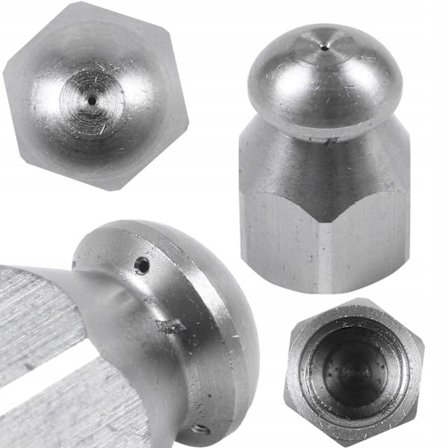 Hoytrykksdyse N09 for Avloppsrensing – 4 Straler | Rustfritt Stal | 1/4F | Kompatibel med Karcher, Nilfisk