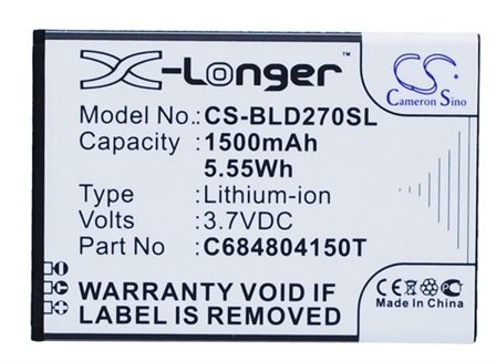 Batteri for SmartPhone, Mobil for BLU Dash 4.0, D270, D270a etc.