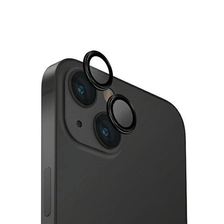Uniq Optix Glass Aluminum Lens Protector for iPhone 15 / 15 Plus - Black with Applicator