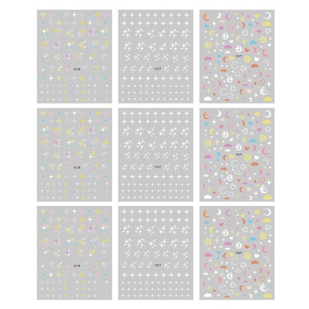 9 Ark Neglekunst Klistremerker Dekaler Neglekunst Utstyr Selvklebende Negleklistremerke For Kvinner Jenter