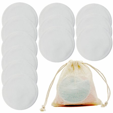 Reusable Makeup Remover Pads (12-pack) med tvättbar tvättpåse